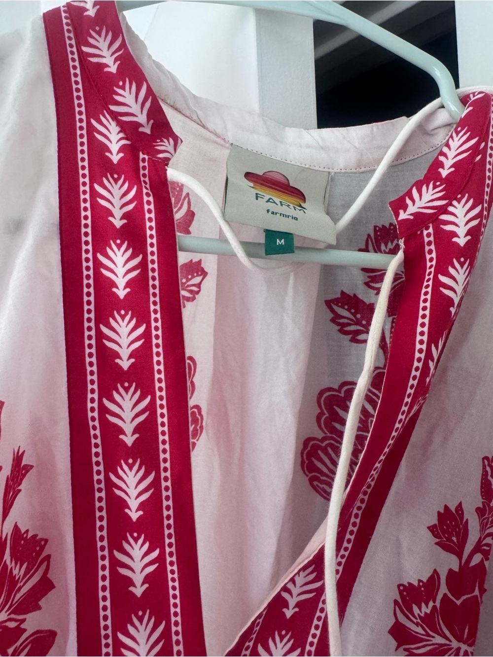FARM Rio Ivory Maxi Dress with Red Folk Embroidery - Picture 3 of 7
